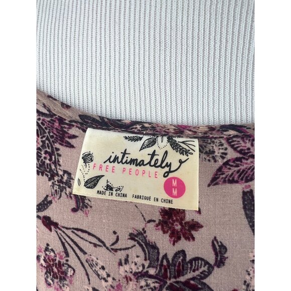 Free People Purple Floral Voile & Lace Trapeze Slip Dress | Boho Grunge Fairy M - Picture 14 of 16